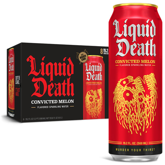 Liquid Death Water Sparkling Convicted Melon 153.6 Fo Pack of 3