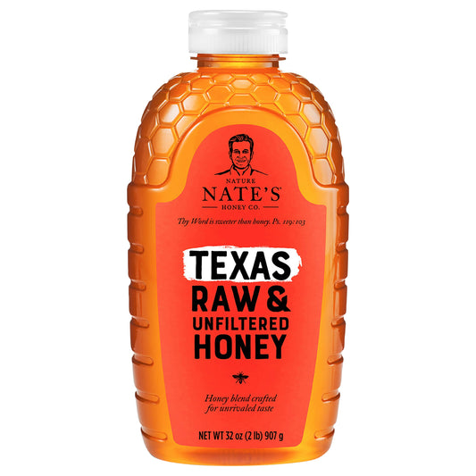 Nature Nates Honey Raw Texas Unfiltered 32 Oz (Pack of 6)