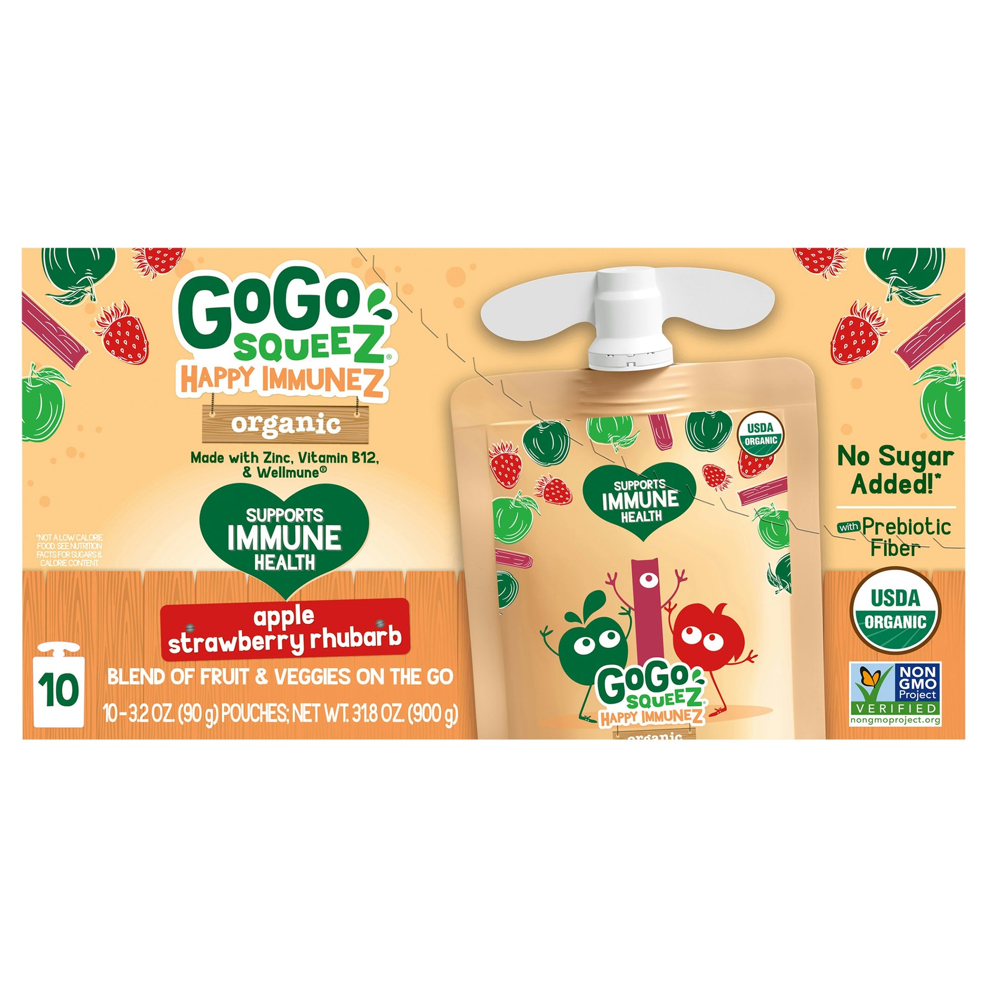 Gogo Squeez Applesauce Himmunez Organic 31.8 Oz Pack of 6