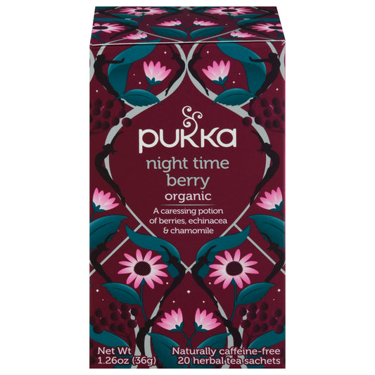 Pukka Night Time Berry Organic Herbal Tea In Bags 20 Bg Pack of 4