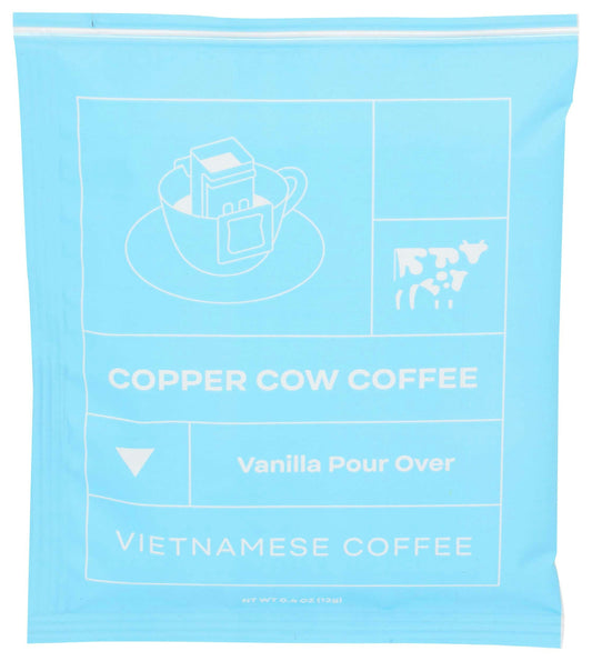 Copper Cow Coffee Vanilla Pour Over Coffee 7.4 Oz Pack of 6