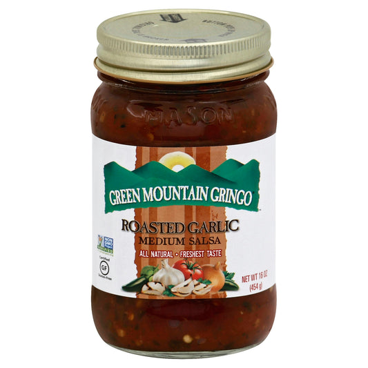 Green Mountain Gringo Salsa Fire Roasted Garlic 16 oz (Pack of 6)