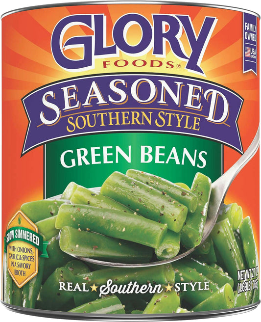 Glory Foods Seasoned Southern Style Green Beans - 27 Oz (Pack of 12)