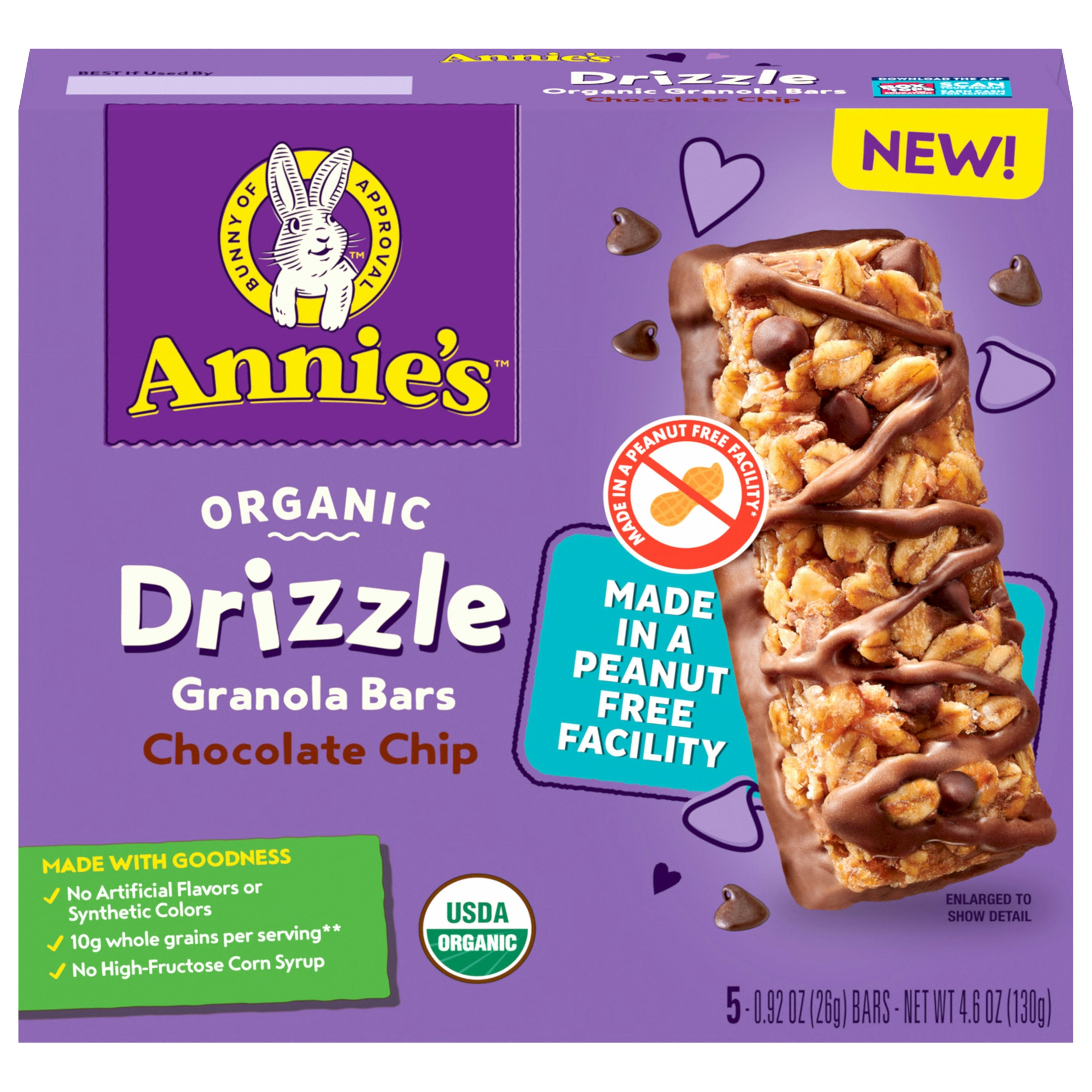Annie's Homegrown Chocolate Chip Drizzle Granola Bars