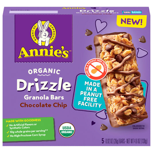 Annie's Homegrown Chocolate Chip Drizzle Granola Bars 4.6 oz (Pack of 12)