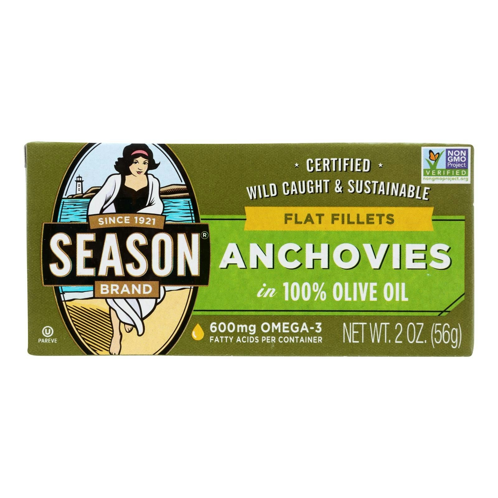 Season Anchovies Flat 2 Oz Pack of 12