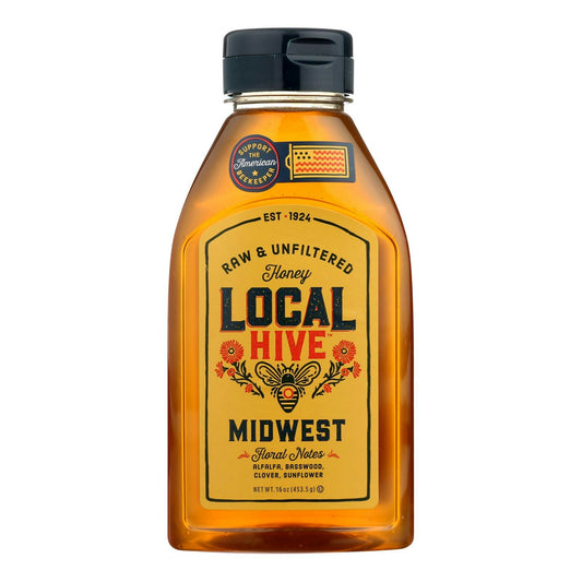Local Hive Honey Midwest Unfiltered Raw 16 Oz Pack of 6