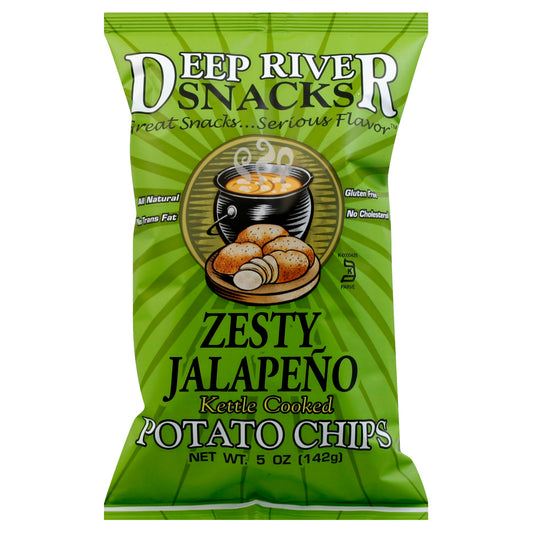 Deep River Chips Kettle Zesty Jalapeno 5 Oz Pack of 12
