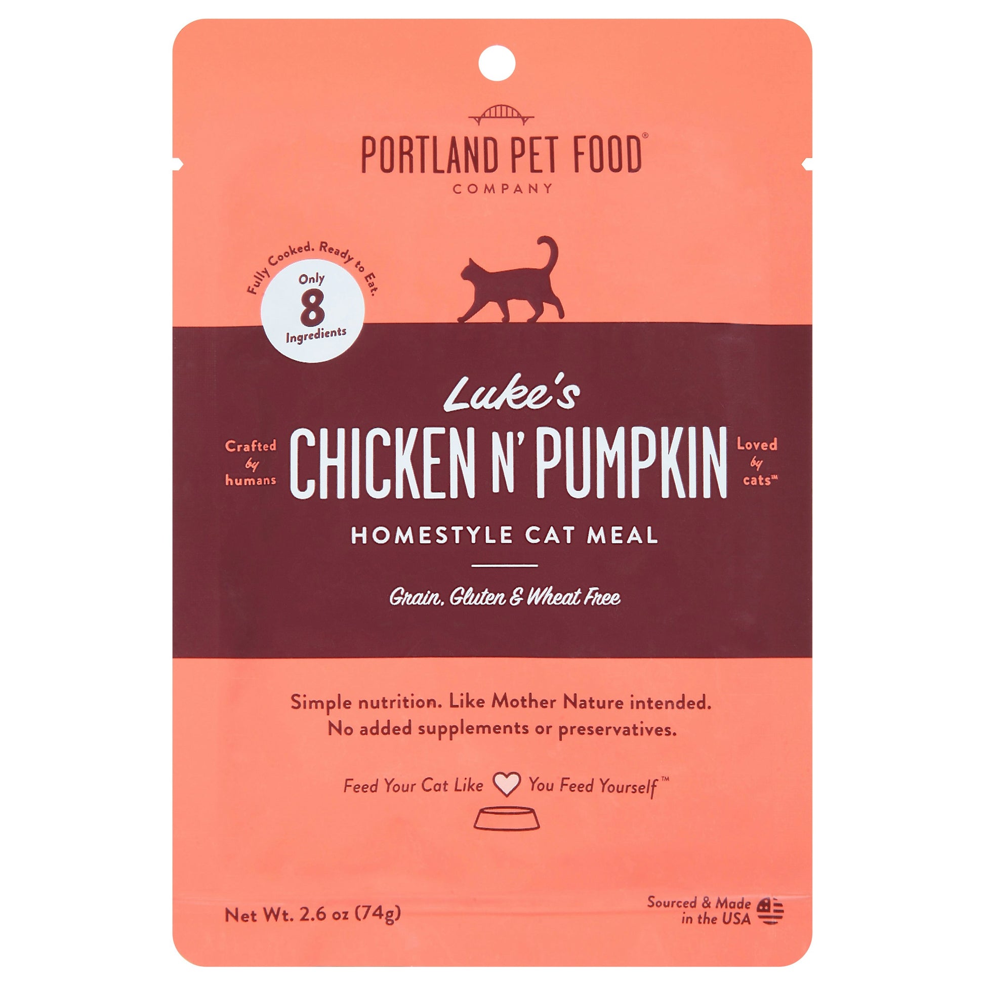 Portland Pet Food Company Meal Cat Chicken and Pumpkin 2.6 Oz (Pack Of 12)