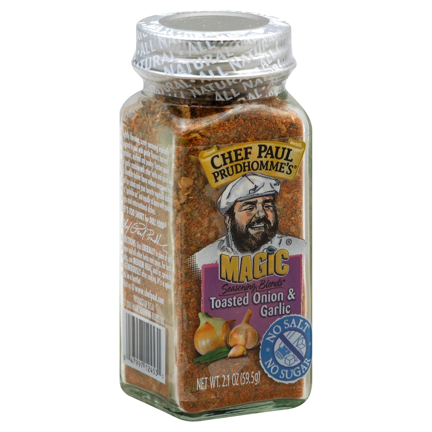 Chef Paul Prudhommes Seasoning Magic Blends Toasted Onion & Garlic 2.1 Oz Pack of 6