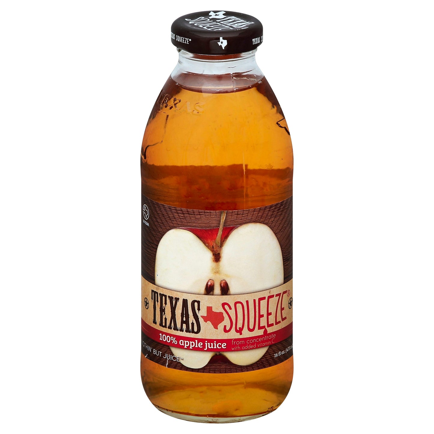 Texas Squeeze Juice Apple 100% 16 Fo Pack of 12