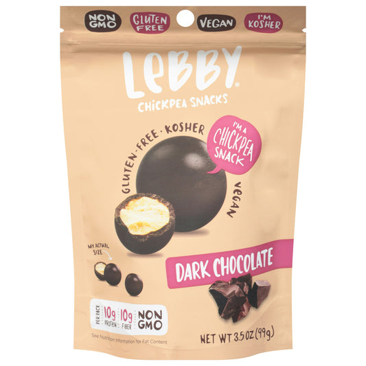 Lebby Snacks Chickpea Dark Chocolate Covered 3.5 oz (Pack of 6)