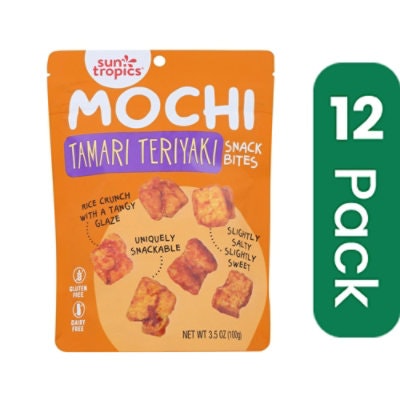 Sun Tropics Mochi Rice Bites Tamari Soy Sauce 3.50 oz (Pack of 12)