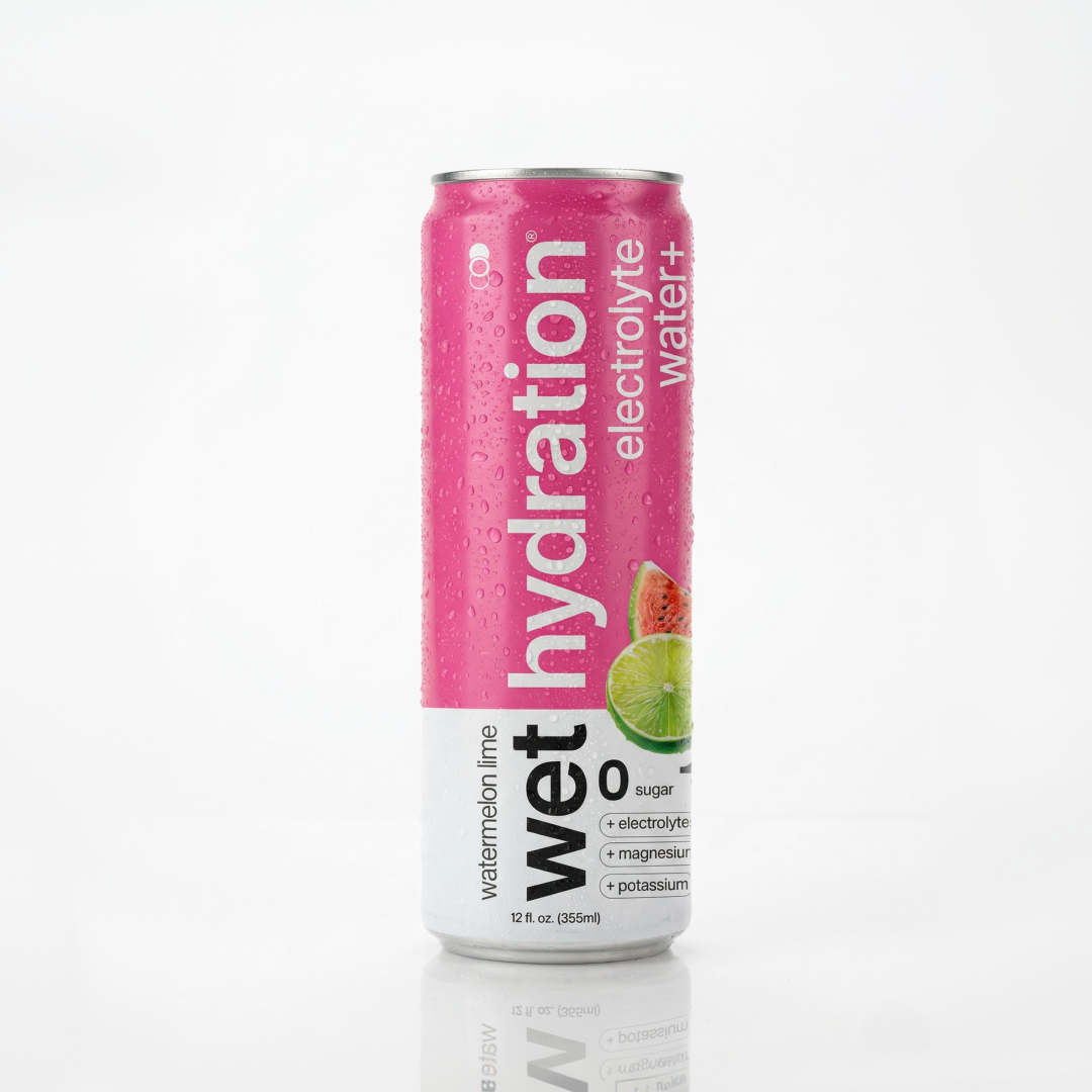 WET HYDRATION (Pack of 24) Wet Hydration Beverage Hydration Watermelon Lemon Lime Non 12 Fl Oz