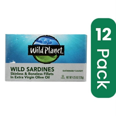 Wild Planet Sardines Boneless Skinless Evoo - 4.25 oz (Pack of 12)