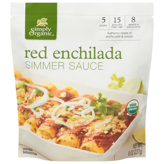 Simply Organic Sauce Red Enclda Simmer 8 oz (Pack of 6)