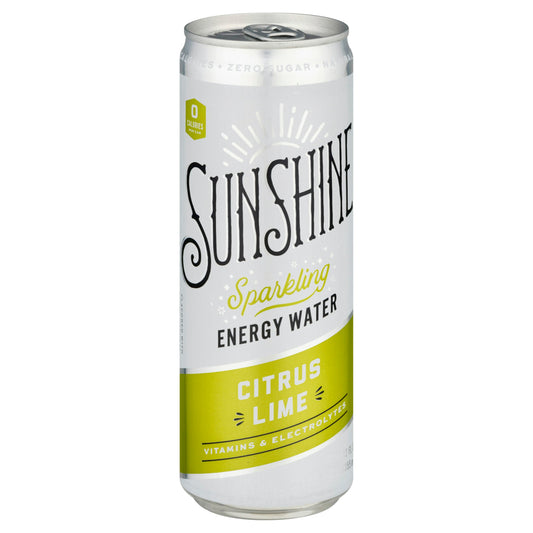 Sunshine Water Sparkling Energy Citrus Lime 12 FO (Pack of 12)