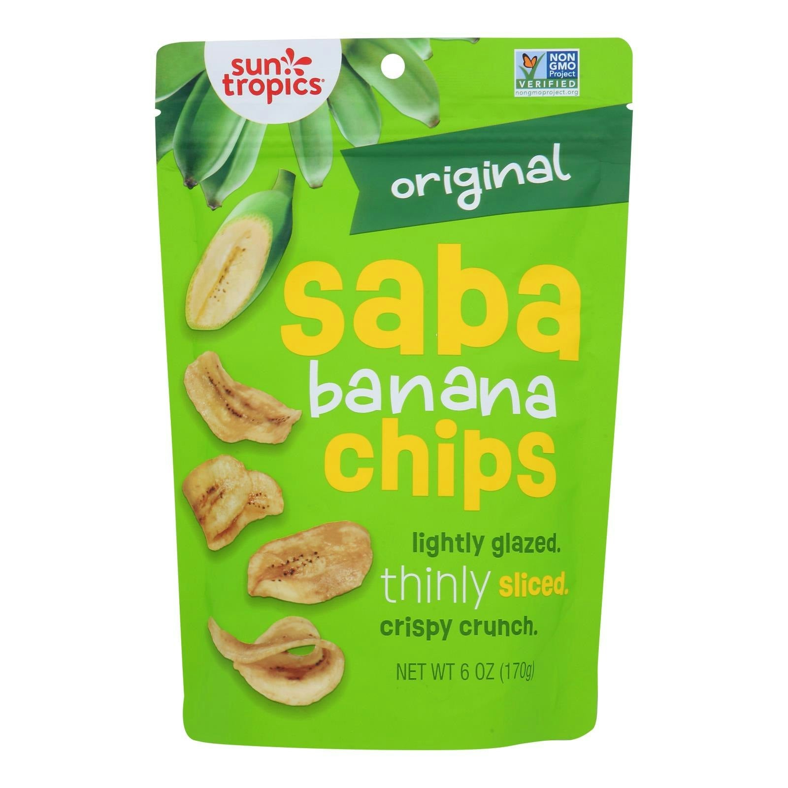 Sun Tropics Island Saba Banana Chips, Original 6 oz (Pack of 12)