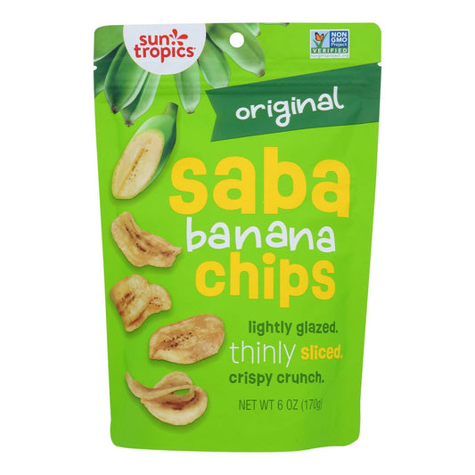 Sun Tropics Island Saba Banana Chips, Original 6 oz (Pack of 12)