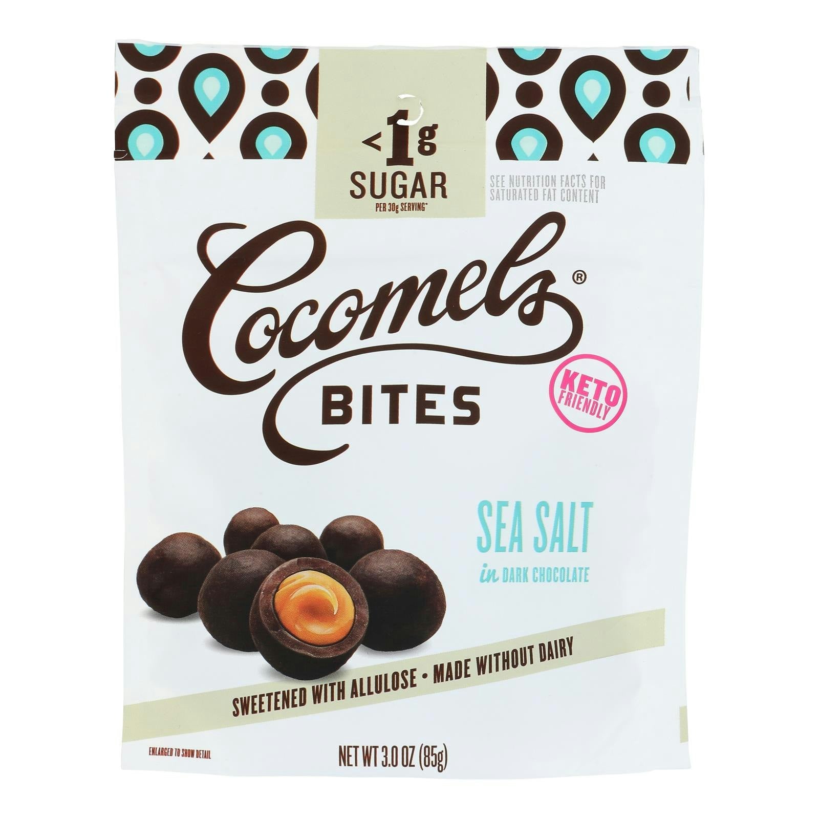 Cocomels Bites Chocolate Sugar Free Sea Salt