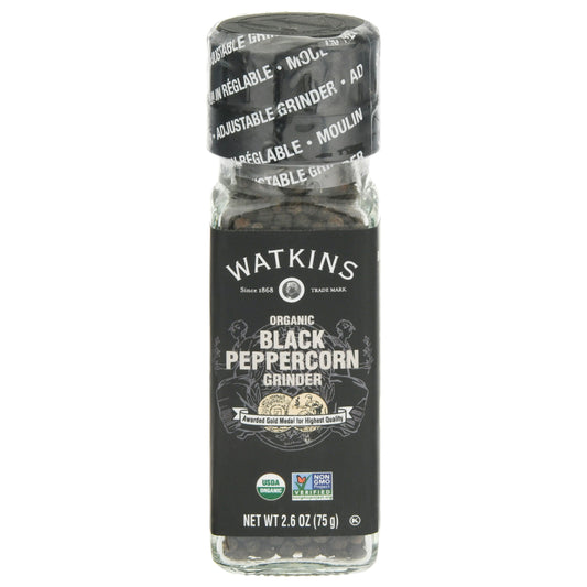 Watkins Peppercorn Black Grinder Organic 2.6 Oz (Pack of 3)