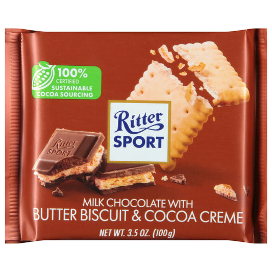 Ritter Sport Chocolate Bar Milk Butter Biscuit 3.5 oz (Pack of 11)