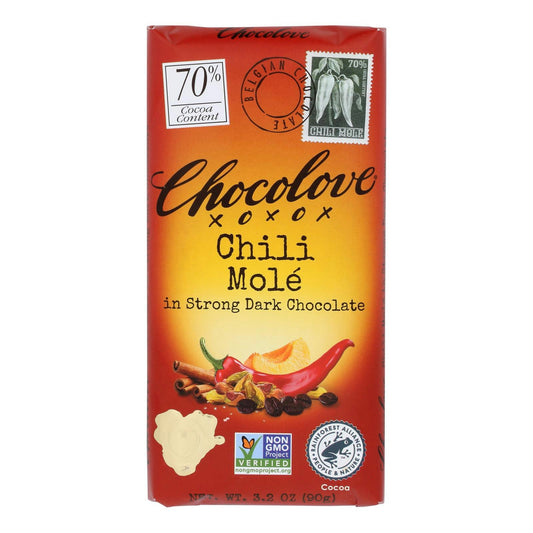 Chocolove - Bar Chli Mole 70% Dark Chocolate 3.2 oz (Pack of 12)