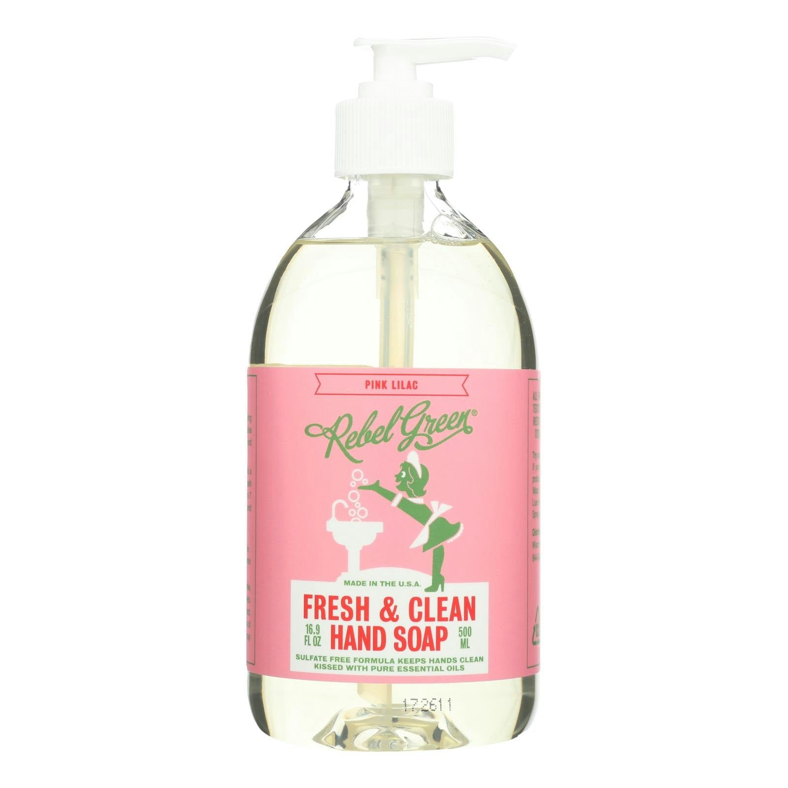 Rebel Green - Fresh and Clean Liquid Hand Soap - Pink Lilac 16.9 fl oz (Pack of 4)
