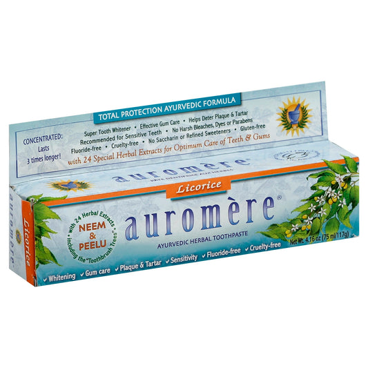 Auromere Toothpaste Herbal Classic Licorice 4.16 oz (Pack of 3)