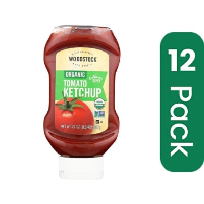 Woodstock Ketchup Tomato Organic Vine Ripened Organic Goodness - 20 oz (Pack of 12)