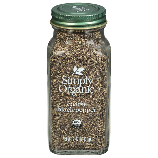 Simply Organic Spice Black Pepper Coarse 2.47 oz (Pack of 6)