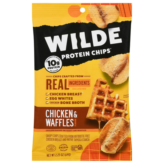 Wilde Snacks Chips Chicken Waffles 2.25 oz (Pack of 12)