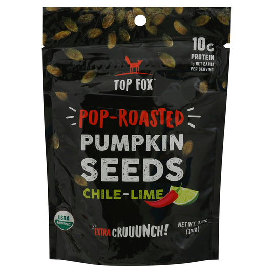 Top Fox Seeds Pumpkin Roasted Chili Lime 3.5 oz (Pack of 6)