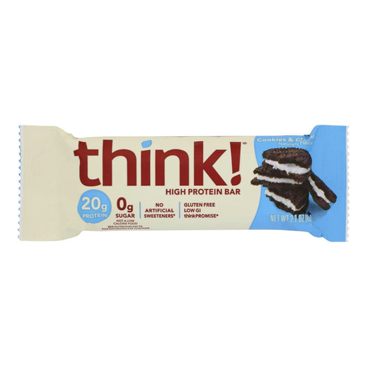 thinkThin Bar Protein Cookies & Creme Gluten Free - 2.1 oz (Pack of 10)