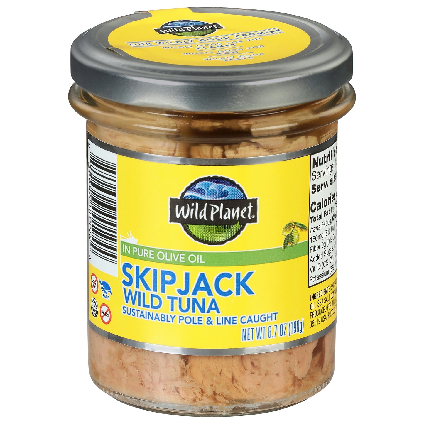 Wild Planet Tuna Olive Oil Jar 6.7 Oz Pack of 6