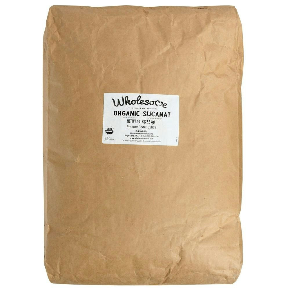 Wholesome Organic Granulated Sucanat Sweetener - 50 Pound