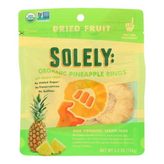 Solely Dried Fruit Organic Pineapple Rings 5.5 Oz Pack of 6