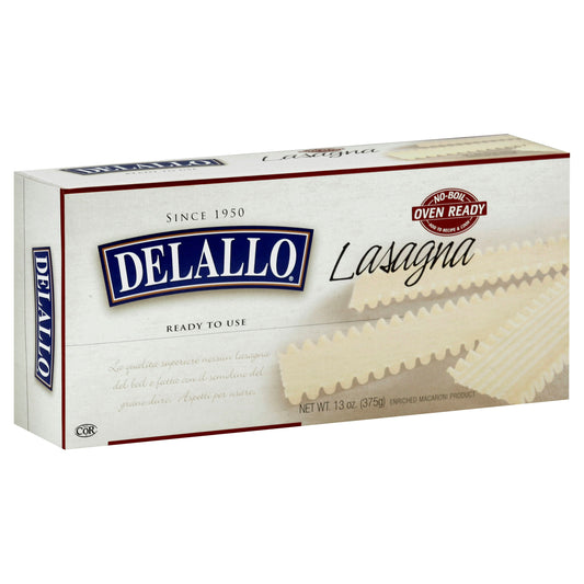 Delallo Lasagna No Boil 13.2 Oz Pack of 12