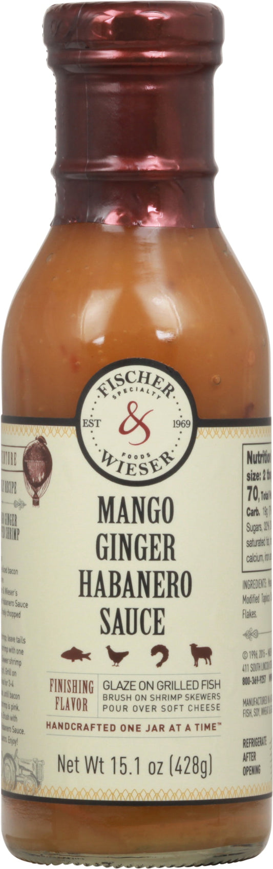 Fischer & Wieser Sauce Mango Ginger Habanero 15.8 Oz (Pack of 6)
