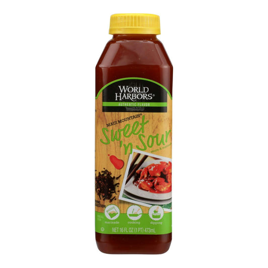 World Harbor Maui Mountain Hawaiian Style Sweet and Sour Sauce 16 fl oz (Pack of 6)