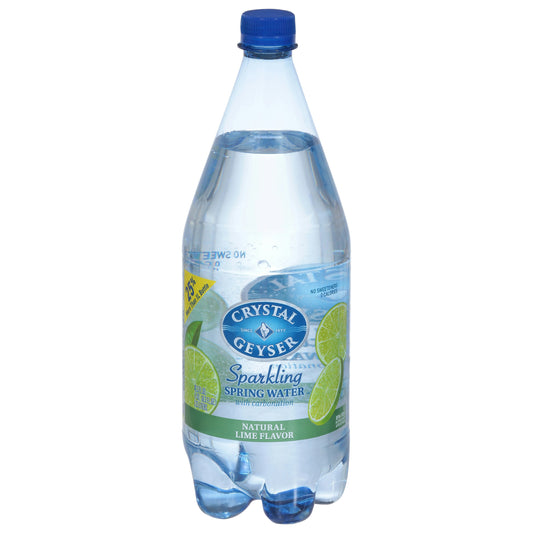 Crystal Geyser Mineral Water Sparkling Natural Lime Flavor Bonus 1.25 Lt Pack of 12