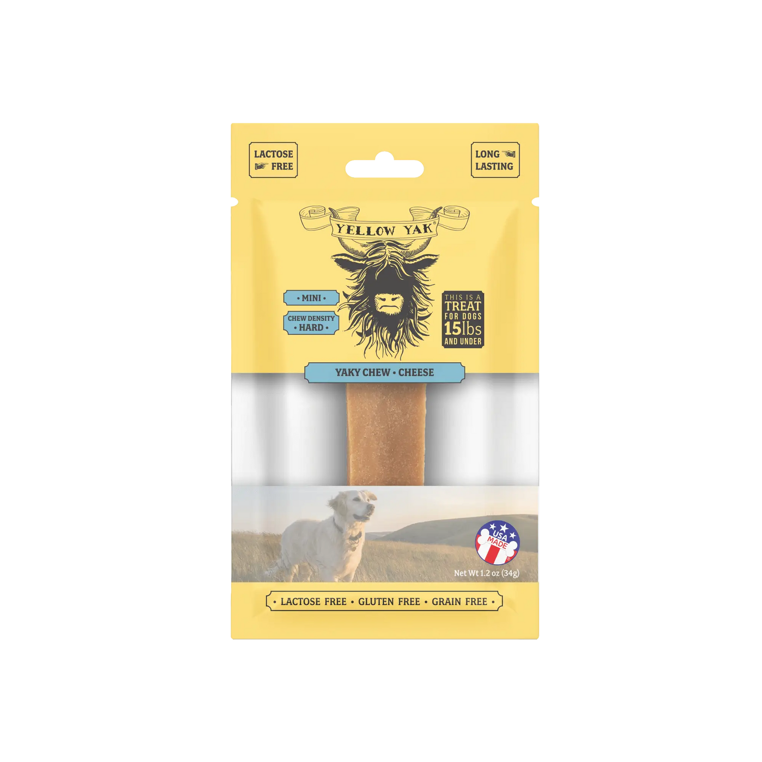 YELLOW YAK (Pack Of 18) Yellow Yak Dog Chew Yaky Mini 1.2 Oz