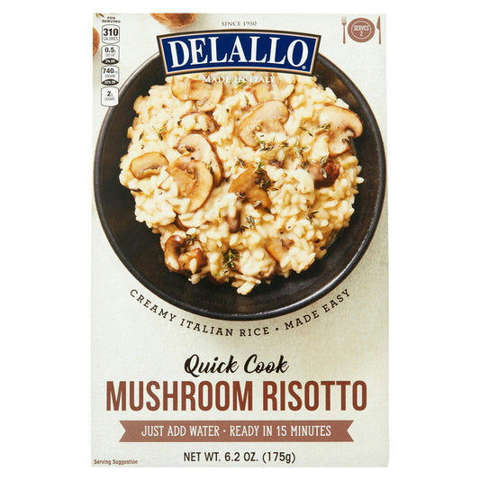 Delallo Rice Risotto Mushroom 6.2 oz (Pack Of 6)