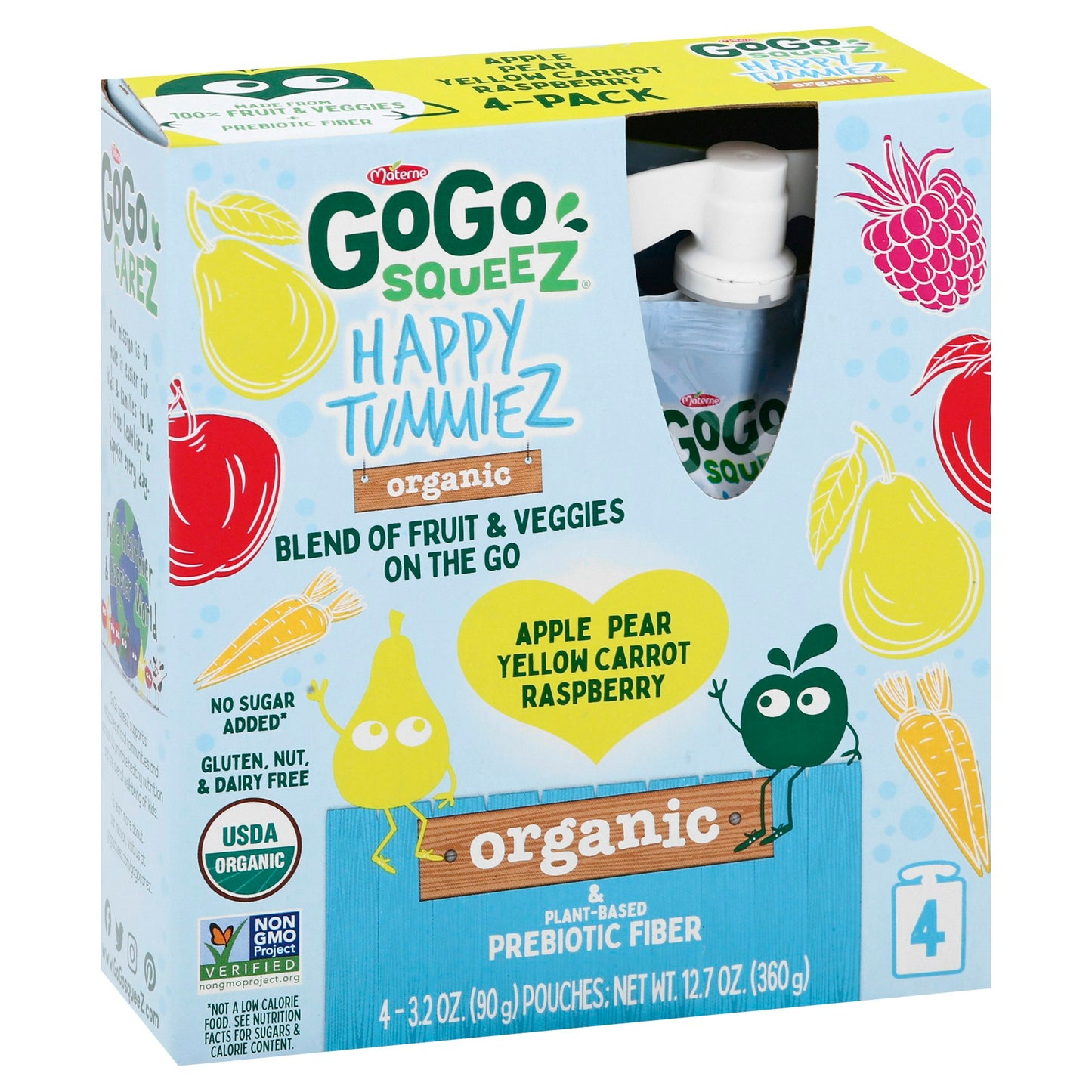 Gogo Squeez Happy Tummiez Ras 4Pack Prebiotic