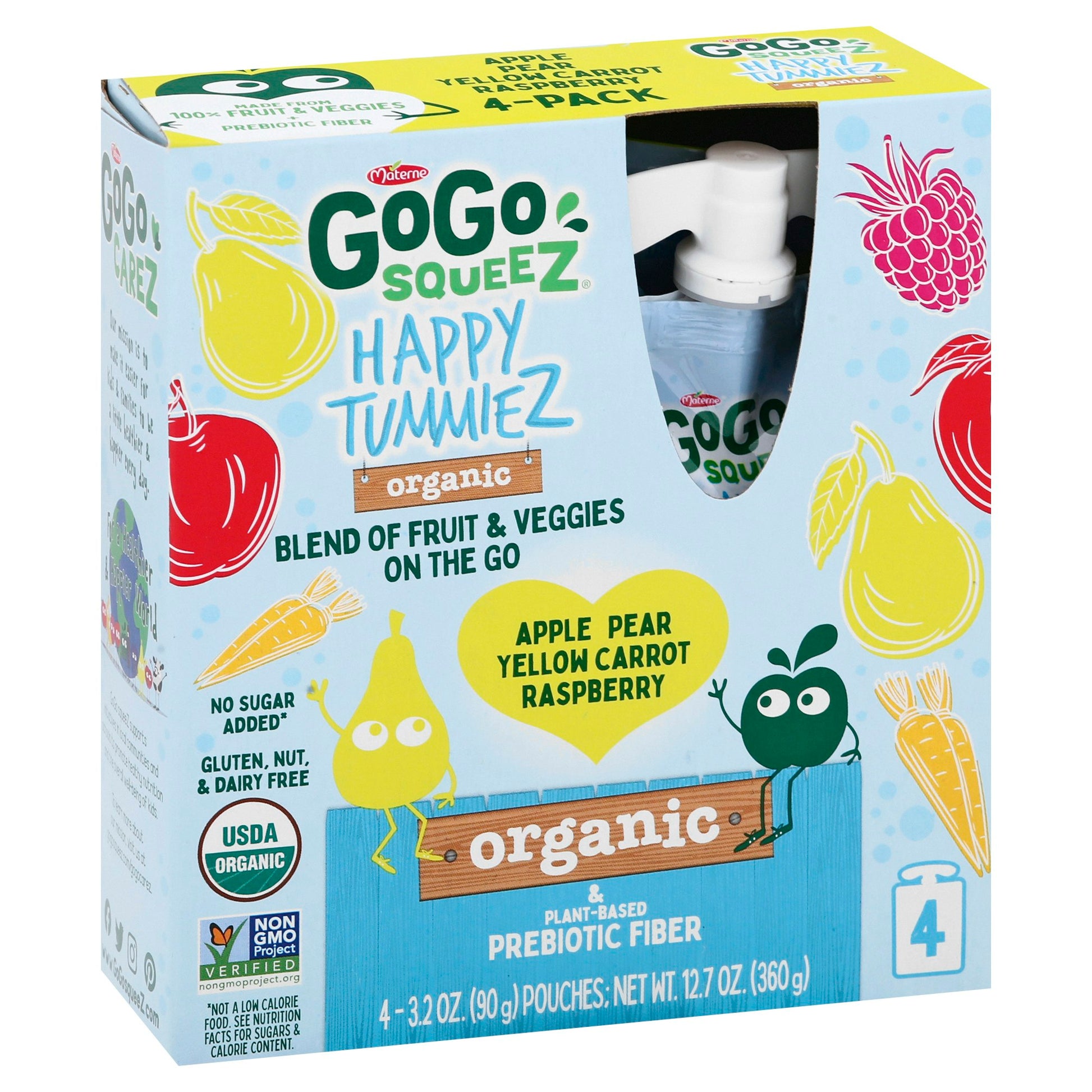 Gogo Squeez Happy Tummiez Ras 4Pack Prebiotic
