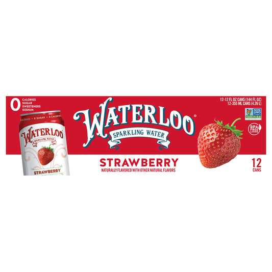 Waterloo Sparkling Water Strawberry 1 144 FO (Pack of 2)