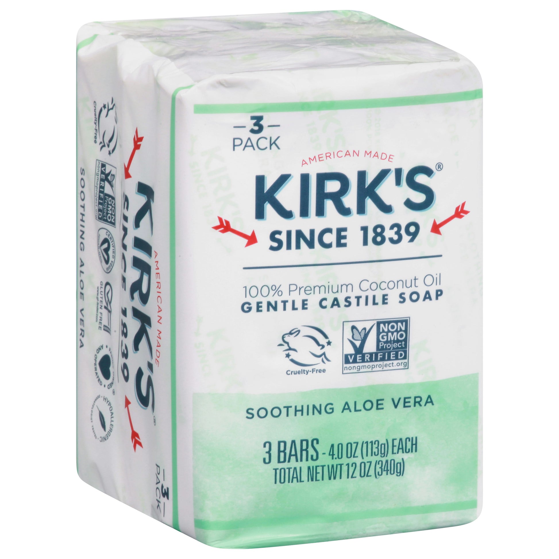 Kirks Soap Bar Aloe Vera soothing 12 Oz (Pack of 6)
