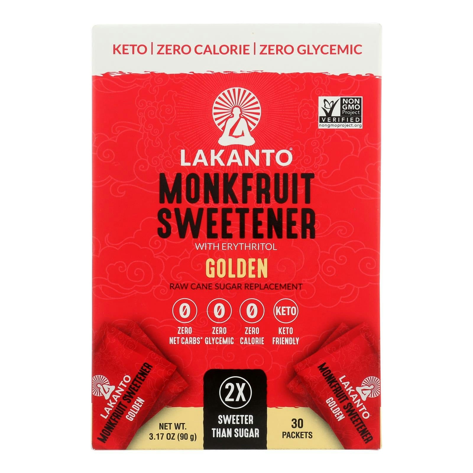 Lakanto - Monkfruit Sweetener Sticks - 30 Count 3.17 oz (Pack of 8)