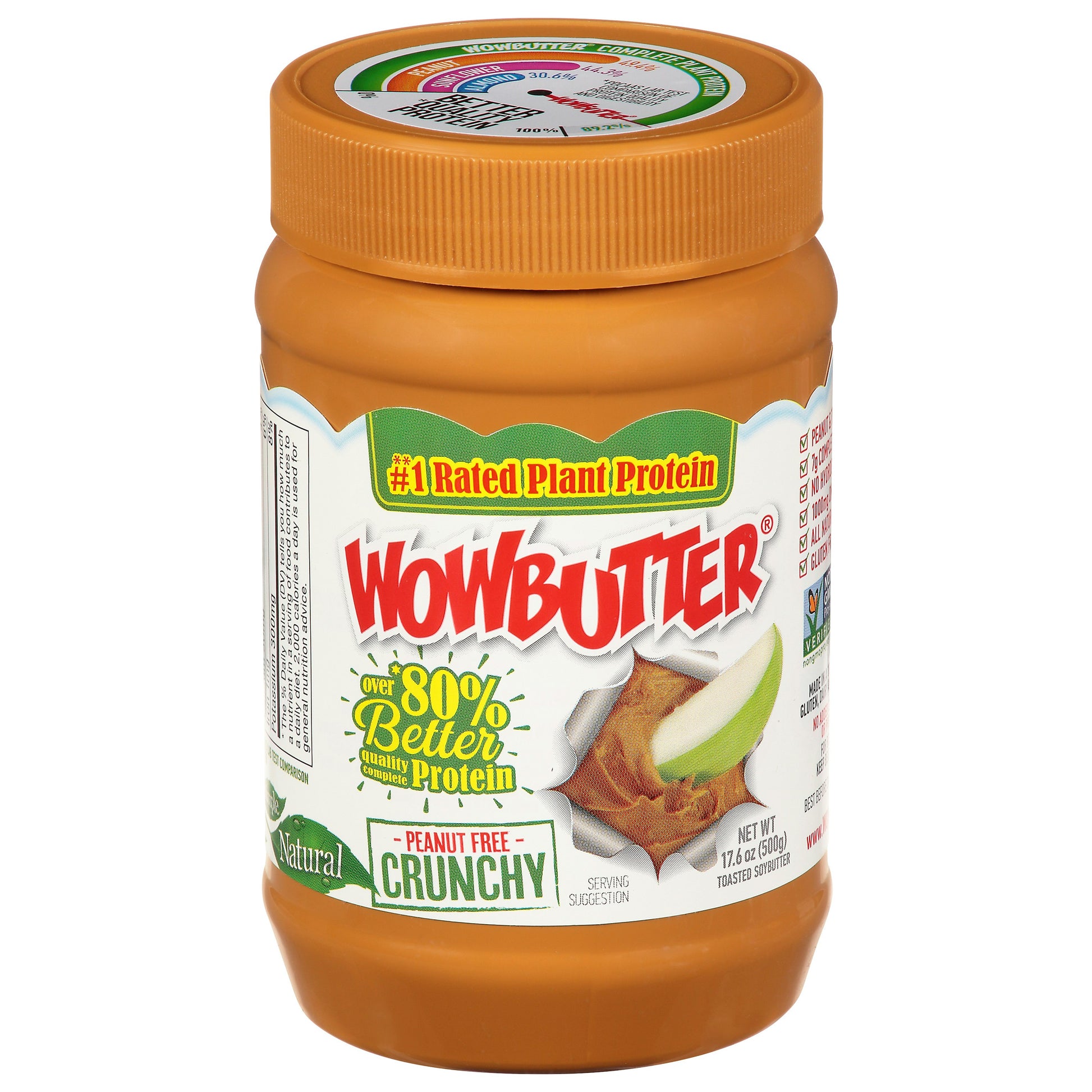Wowbutter Peanut Free 100% Crunchy 17.6 oz (Pack of 6)