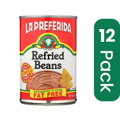 La Preferida Refried Beans - Fat Free 16 oz (Pack of 12)